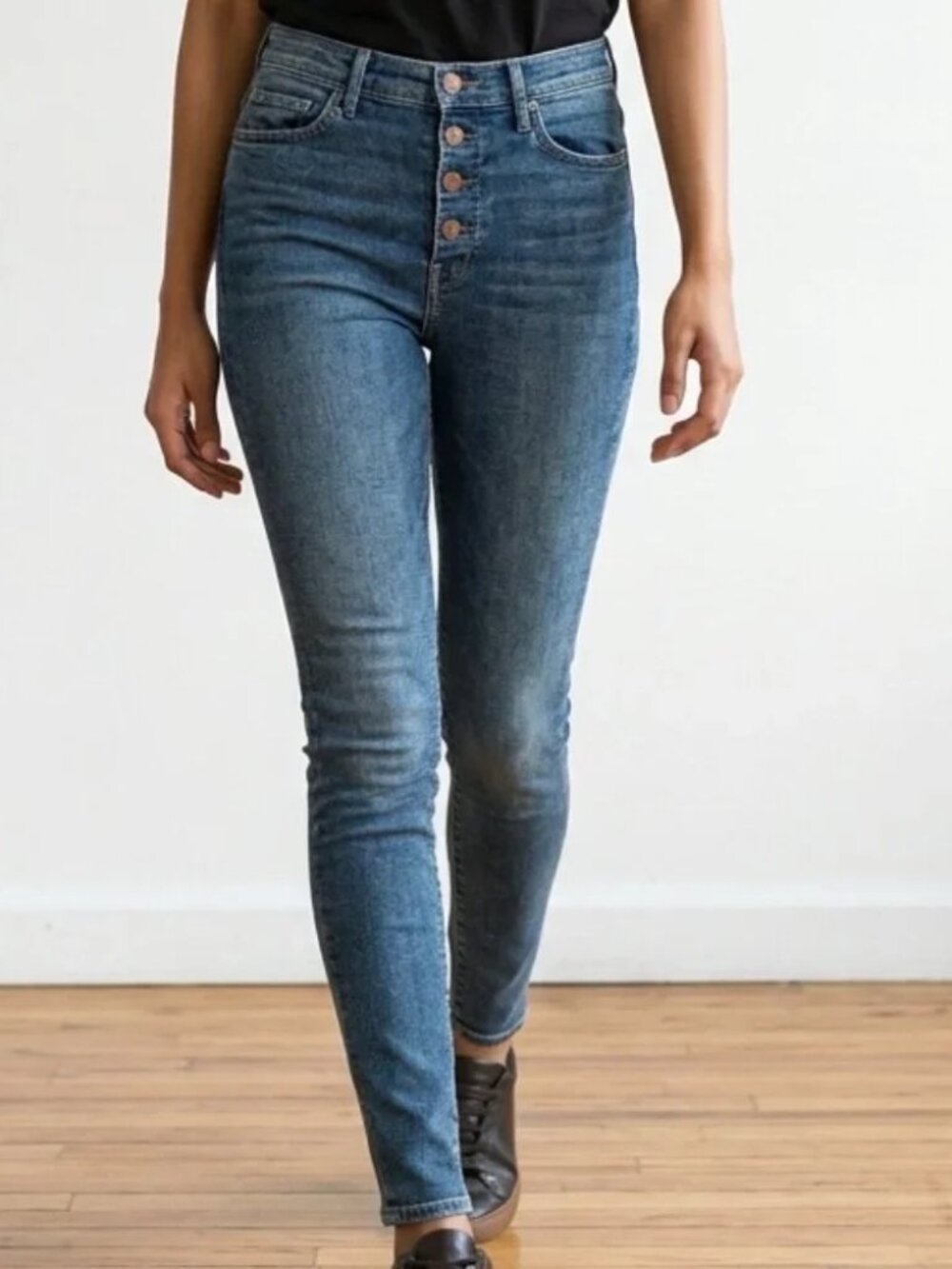MOTHER Pixie Swooner Skimp Leaps and Bounds High Rise Skinny Jeans Size 23